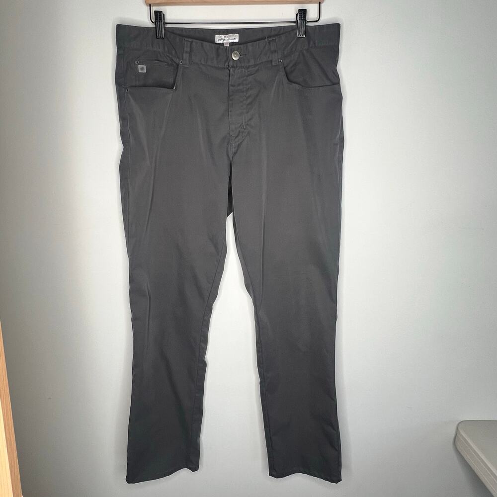Peter Millar Grey Performance Pants Size 36/32 - Picture 2 of 8
